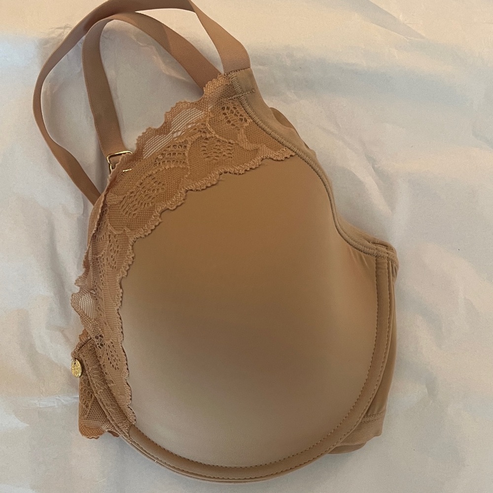 Natori Refined Contour Underwire Bra Nude 34DD Full Coverage Lace Trim EUC - Picture 9 of 10